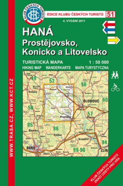 Haná Prostějovsko, Konicko KČT 51/ turistická mapa